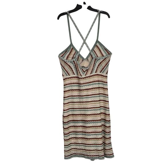 Missoni Knit Bodycon Mini Dress‎ Size 10 Multicolor Striped Boho Crisscross Back - Picture 7 of 13